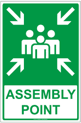 emergency assembly area sign